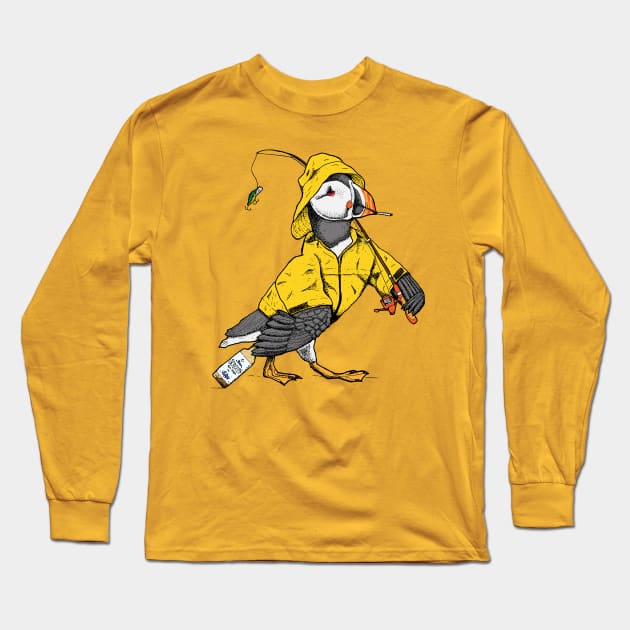 Puffin' Puffin - Canadian Birds Long Sleeve T-Shirt by deancoledesign